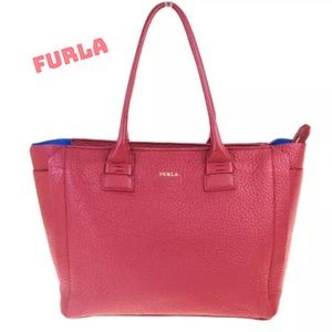 Auth Vintage Furla Leather Tote Bag With Dust bag
